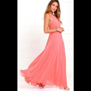 Coral Pink Maxi Dress